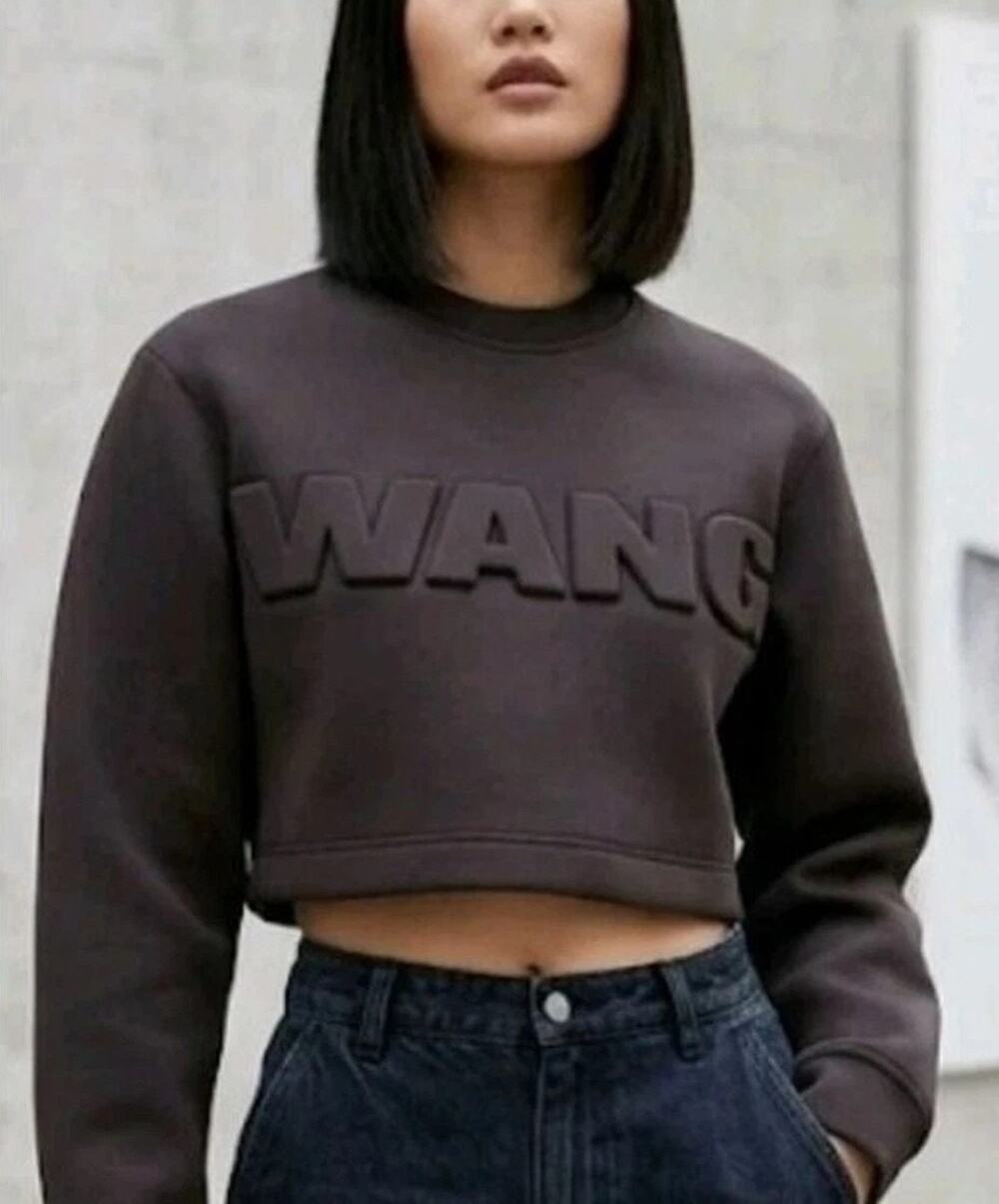 Alexander Wang x H&M Scuba Graphic Logo Sweatshirt S Black Streetwear Designer